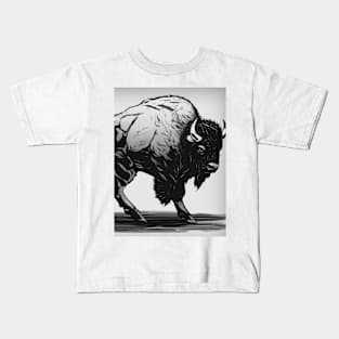 Bison Shadow Silhouette Anime Style Collection No. 107 Kids T-Shirt